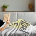 thumbnail image 3 of Positive Energy Soft Flannel Fleece Throw Blanket, Cursive Lettering Words on Circular Pastel Tone Backdrop, Cozy Plush for Indoor and Outdoor Use, 70" x 90", Grey Pale Yellow, by Ambesonne, 3 of 5