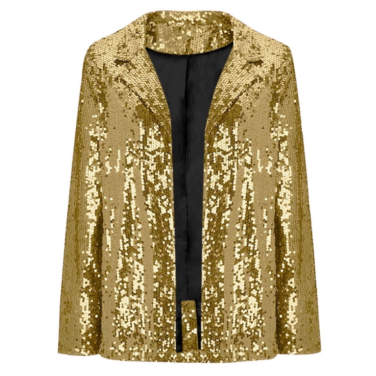 womens gold dress jacket Open Front Seamed Jacket, Stretch Crepe main image 0