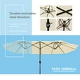 thumbnail image 3 of Lacoo 15 Ft Beige Patio Double Sided Outdoor Twin Table Umbrella Rectangular Large Market Umbrella with Crank for Patio Shade Outside Deck or Pool, 3 of 7