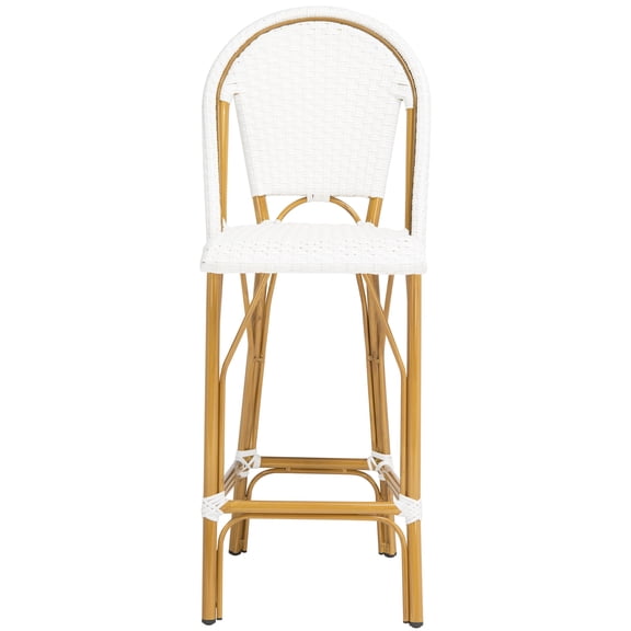 SAFAVIEH Ford Outdoor Patio French Bistro Bar Stool, White