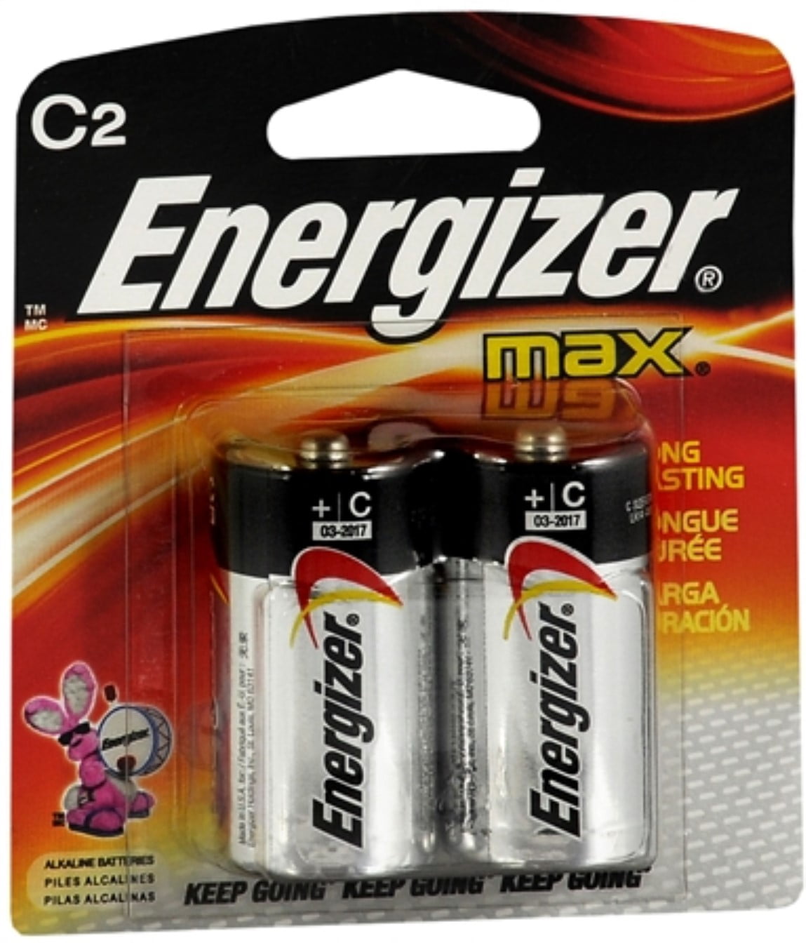 Energizer MAX Alkaline Batteries C 2 Each (Pack of 2)