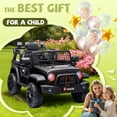 thumbnail image 7 of Okybaby 12V Kids Ride on Truck Car with Parents Remote,Electric Power Ride on Toy Car with LED Light,USB/TF Slot,Bluetooth,MP3,Ride on Truck Car for Kids Aged 3+, Black, 7 of 7