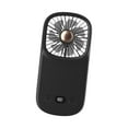 thumbnail image 4 of Mini ventilador portátil ajustable para colgar, plegable, pequeño, personal, de mano, para interiores y exteriores, playa, verano, hogar y viajes. Negro, 4 of 8
