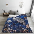 thumbnail image 5 of Fuzoiu Blue Heron Floral Garden Print Ultra-Soft Micro Fleece Blanket,All Seasons Flannel Throw, Lightweight Blanket for Bed, Sofa, Couch, Movie Night, Camping, and Travel-50"x40", 5 of 7