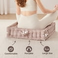 thumbnail image 6 of Regency Heights Large Tufted Floor Pillow for Seating, Square Meditation Cushion with Handle, Chenille Sitting Pillows Floor Cushion for Yoga Living Room Balcony Office Outdoor, 24" x 24" Blush, 6 of 9