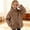 Coffee, variant on Girls Boys Sherpa Jacket Fuzzy Winter Coats (Red 9-10 Years)
