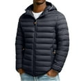 thumbnail image 3 of Txeol Mens Lightweight Puffer Jacket Winter Quilted Down Jackets with Detachable Hood Zip Up Outdoor Thermal Coat,Dark Gray,L, 3 of 7