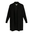 thumbnail image 3 of Time and Tru Women's and Women's Plus Fuzzy Open Front Cardigan Sweater, Midweight, Sizes XS-4X, 3 of 5