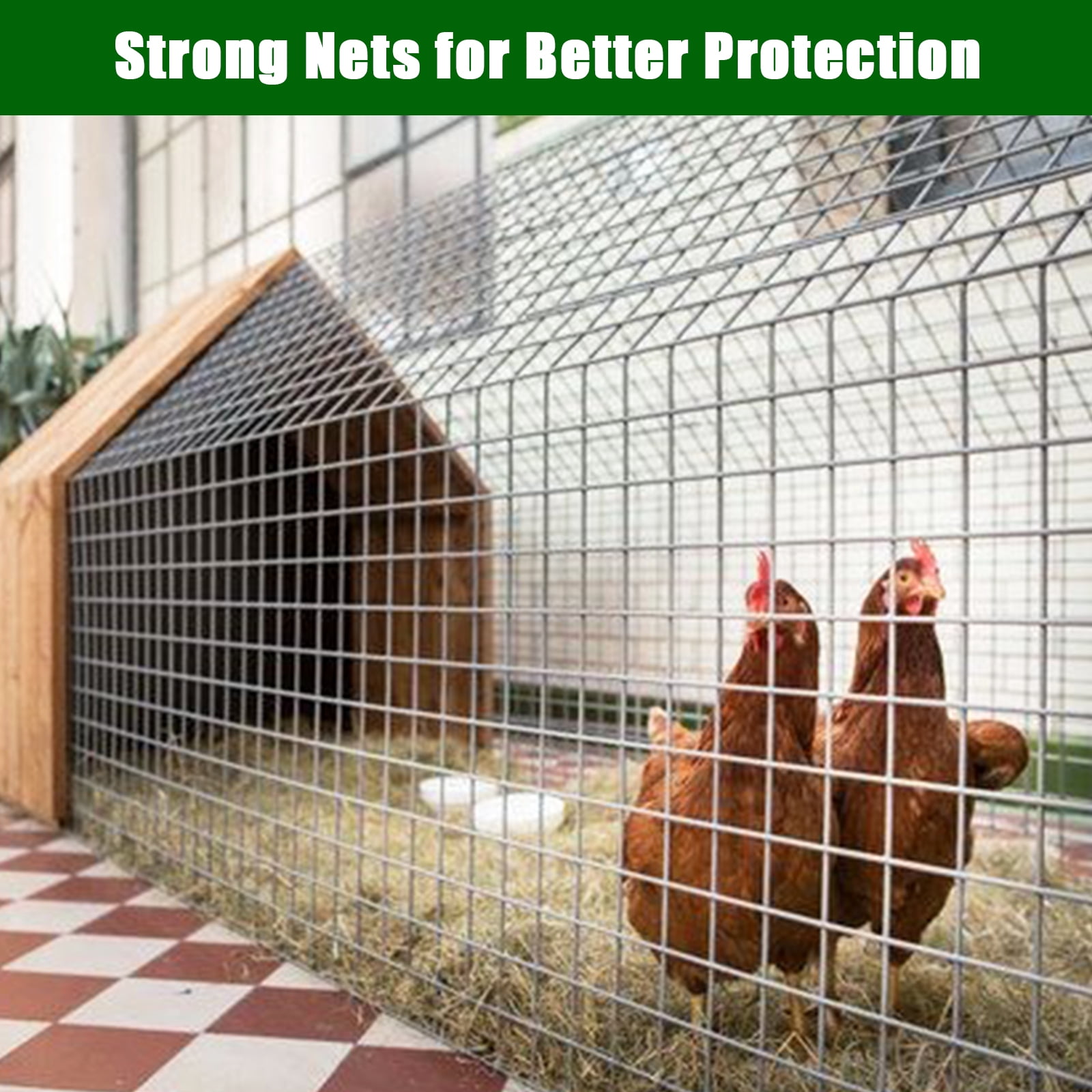 Accreate Hardware Cloth Chicken Wire Fence Galvanized Steel Mesh Rolled Fencing for Garden Supports Poultry Netting Cage Snake Fence Tree Guard