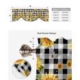 thumbnail image 5 of Tie Up Valance Curtain for Kitchen,Farm Sunflower Green Leaf Plant Rod Pocket Short Curtains Adjustable Tie-Up Shade Valances,Black and White Checker Window Treatment for Bathroom Living Room Bedroom, 5 of 8