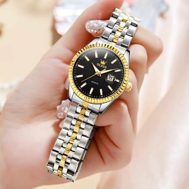 Feminine Stainless Steel Gold Women\'s Watch by OLEVS Watches for Women Gold with Date Luxury Female  main image 3