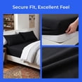thumbnail image 4 of Unique Bargains Fitted Sheet Polyester Bed Sheets Comfortable Bedding Black 76"x79.9", 4 of 5