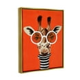 thumbnail image 3 of Stupell Industries Bold Giraffe Turtleneck & Glasses Animals & Insects Painting Gold Floater Framed Art Print Wall Art, 3 of 6