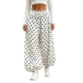 thumbnail image 3 of VBVC Women's High Waisted Polka Dot Pants , Baggy Lantern Harem Joggers For Women, S-2XL, 3 of 8
