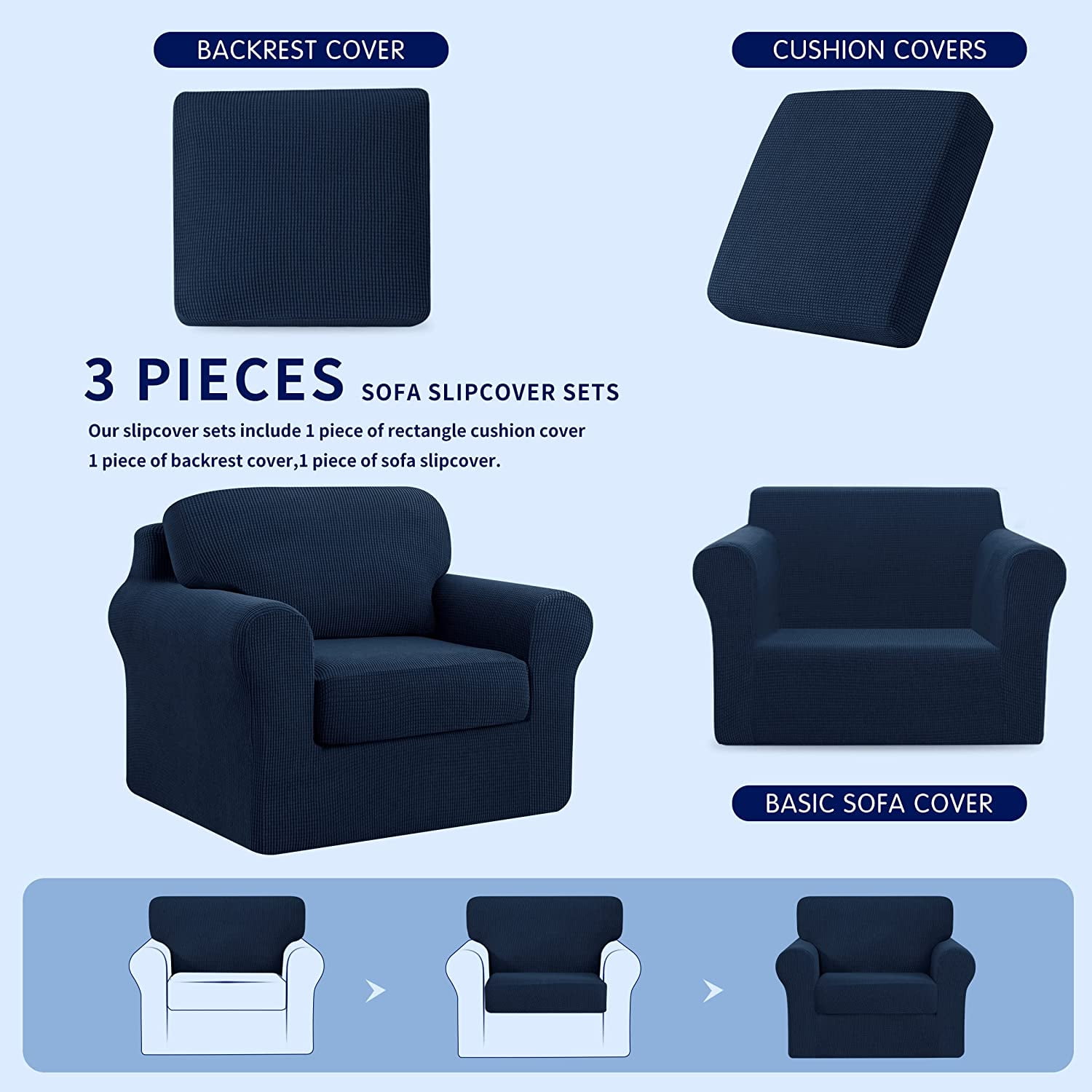 3 piece outlet armchair slipcover