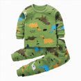 thumbnail image 6 of HCNTES Soft Toddler Boy Loungewear Dinosaur Embroidery Long Sleeve Tee and Pants 2-Piece Set for Cozy Nights, 6 of 6