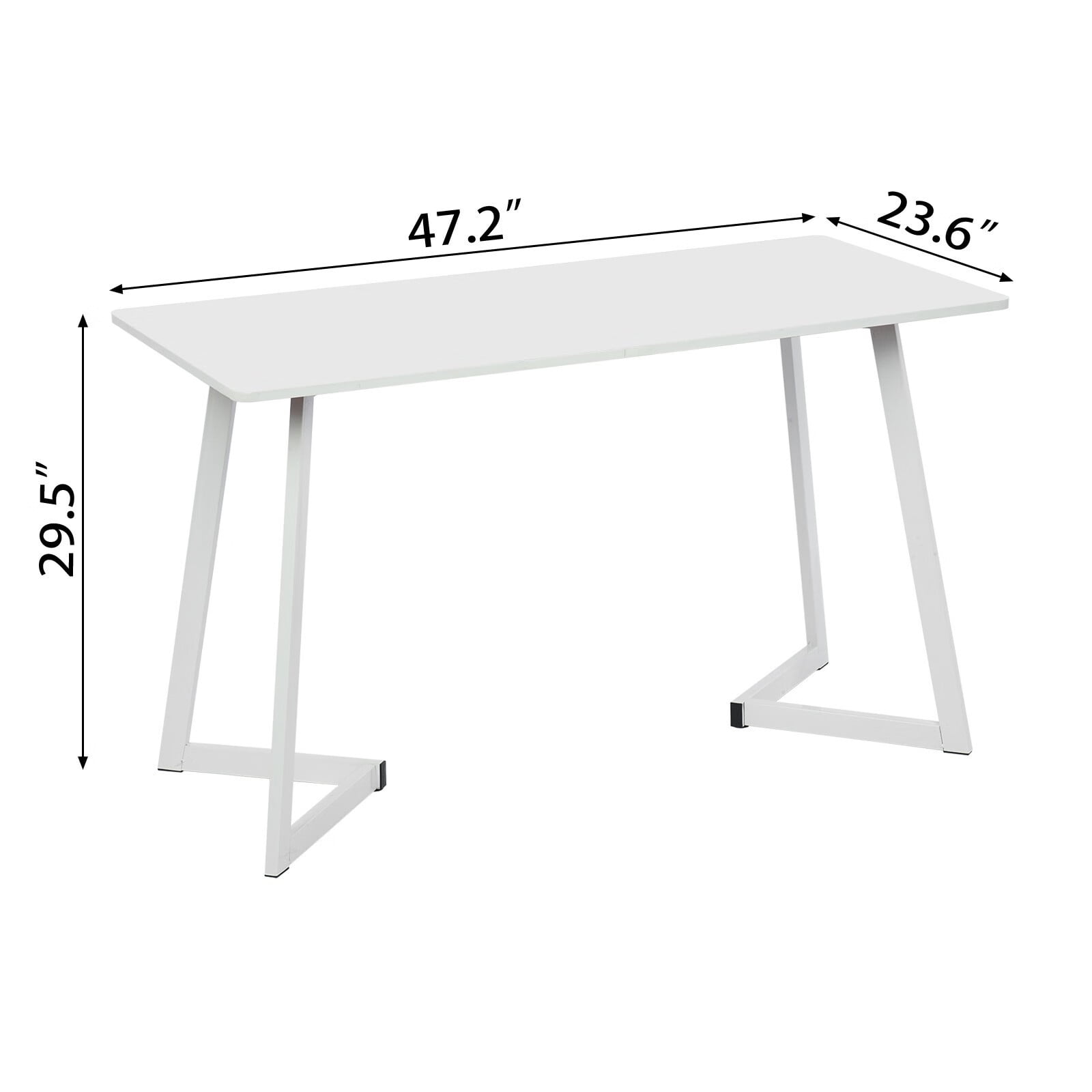 Home Kitchen 47Inch Computer Desk Modern Home Office Table Long Desk Writing Study Desk White