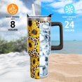 thumbnail image 3 of Sunflower Gifts 40 Oz Tumbler with Handle and Lid Straw, Retro Leopard Stainless Steel Double Walled Vacuum Insulated Cup Mug, Sun Flowers Lover Birthday Gifts for Women Girls (1 PC), 3 of 6