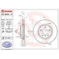 thumbnail image 2 of Brembo Rotor de Frein 09B53511C02 Ventilé; Design en une Pièce; Motif de Boulon de Roue 5 x 115 Millimètres; Diamètre Intérieur de Chapeau de 150 Millimètres; Diamètre de Moyeu de 70,7 Millimètres; Fonte Grise; Simple, 2 of 2