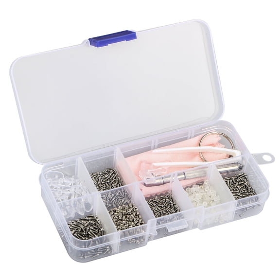 Sunglasses Eyeglasses Repair Kit, Screws and Nose Pads with Micro Screwdriver Tweezer for Watch Clock Spectacle Eye Glass Repair