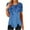 Blue, variant on IROINNID Summer Beach Tops For Women Casual Printed Loose T-shirt Buttons Short Sleeves Blouse Round-Neck Tops