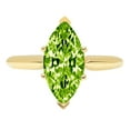 thumbnail image 3 of 2.5 ct Marquise Cut Natural Peridot Solitaire 14K Yellow Gold Womens Engagement Ring, 3 of 6