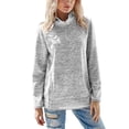 thumbnail image 2 of Sudadera con capucha para mujer, suéter de Color sólido, sudadera de manga larga con cremallera y cuello con cremallera, Top informal holgado Prendas para la parte del cuerpo Marrón claro XXL Guardurnaity AP003716-35, 2 of 6