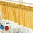 thumbnail image 2 of Grids Pattern Short Window Curtains for Home Balcony Panel Processed in Rod-Wear Method Yellow Grid, 2 of 8