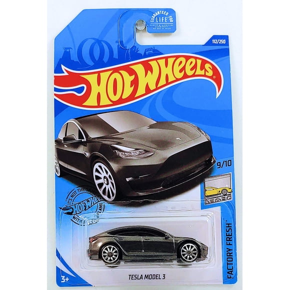 Coche de juguete Hot Wheels Factory Fresh Tesla Model 3 2020 gris