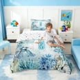 thumbnail image 3 of Manfei Watercolor Underwater Letter I Axolotl Sea Turtle Twin Comforter Sets for Kids Boys and Girls, Nautical Alphabet Print Bedding Set, Stars Reversible 2 Pieces, 1 Comforter and 1 Pillowcase, 3 of 6