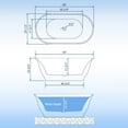 thumbnail image 4 of IDEALHOUSE Glossy White Acrylic Oval Freestanding Bathtub, Model 6125, Modern Soaking Tub with Chrome Drain and Overflow, Home Spa Upgrade, 4 of 7