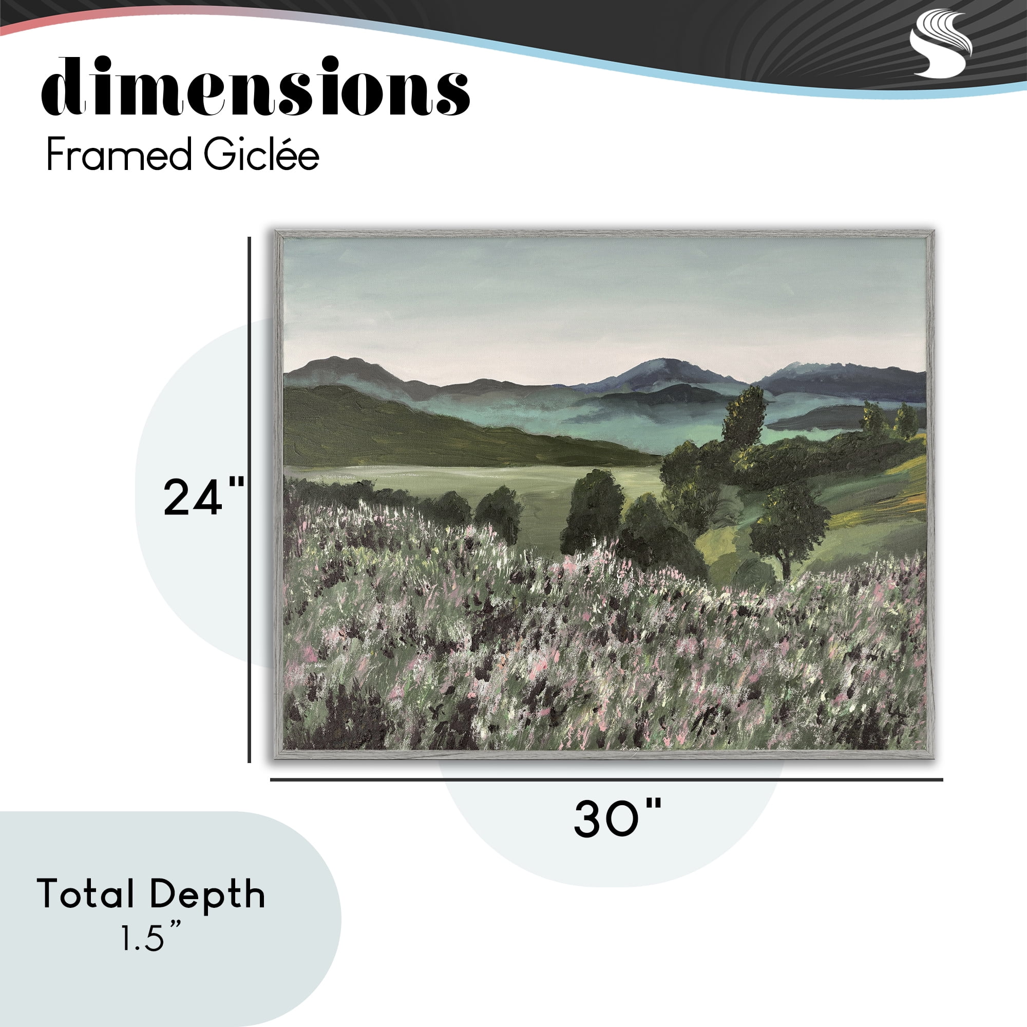 Stupell Industries Windblown Meadow Blooms Gray Framed Giclee Art, design by Lee Ann Zirbes