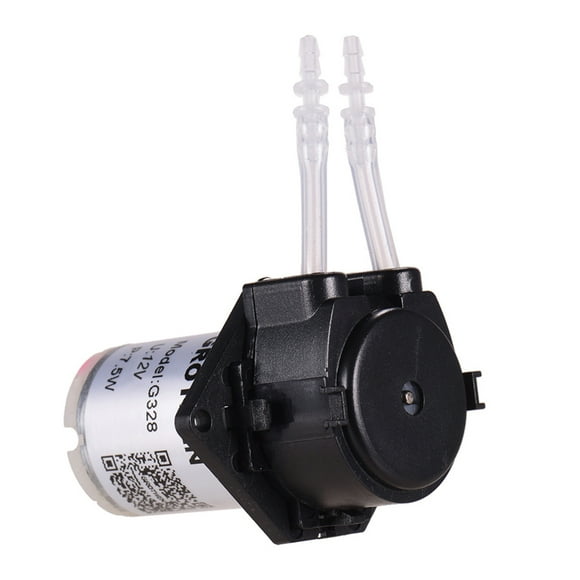 GROTHEN G328 Mini Peristaltic Pump - Compact, Silent, Self-Priming 12V Dosing Pump with Adjustable Flow Direction (Black/Green) for Lab, Medical, and Home Use
