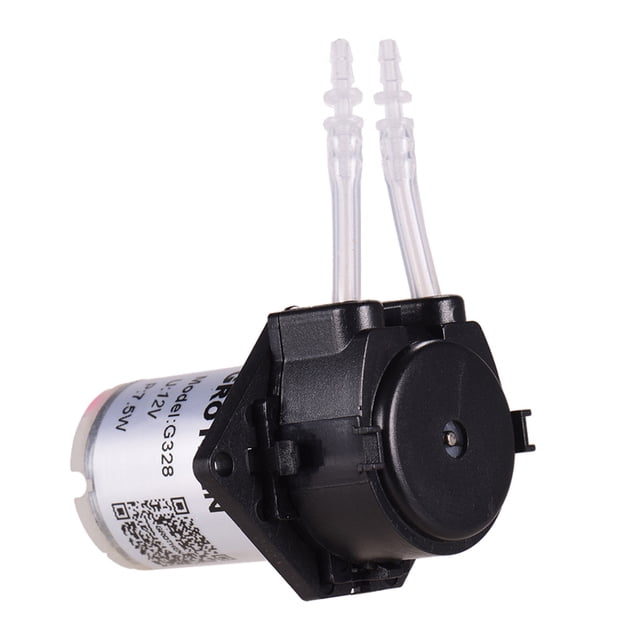 GROTHEN DC Dosing Pump Peristaltic Pump Mini Water Liquid Pump Peristaltic Tube Head Self-Priming Function for Aquarium Lab Chemical Analysis Dosing Additives, Flat Panel Style