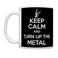 thumbnail image 2 of ThisWear Hard Rock Heavy Metal Music Keep Calm and Turn Up The Metal Coffee Mug Black, 2 of 4
