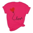 thumbnail image 5 of Meichang Hauts pour Femmes T-Shirts de la Saint-Valentin T-Shirts de Fête à Col Rond T-Shirts à Imprimé Cœur d'Amour T-Shirts à Manches Courtes Jolis Tees Blouses en Liquidation, 5 of 5