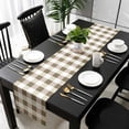 thumbnail image 3 of Brown Plaid Table Runner 70 Inches Long, Spring Summer Farmhouse Buffalo Checkered Kitchen Coffee Dining Table Decoration for Home Party Birthday Wedding Home Decor 13x70 Inches, 3 of 8
