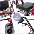 thumbnail image 3 of Andadera Rollator Bariátrica para Adultos Mayores | Extra Ancha, Plegable con Silla y Canasta | Soporta 150 Kg, Frenos de Mano, Ligera y Segura | Color Vino, Ruedas 20cm, 3 of 10
