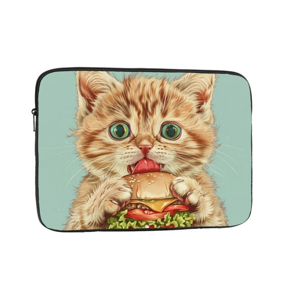 Hamburg cute cat Laptop Sleeve Bag Compatible With MacBook Air / Pro iPad MateBook Tablet Surface HP Lenovo Dell ASUS Acer Laptop Computer Protective Size: 10 inch