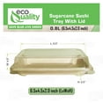 thumbnail image 3 of EcoQuality Medium Compostable Sushi Trays with Lids - Natural Sugarcane Bagasse Take Out Sushi Container - Biodegradable Disposable Sushi Plate with Lid Eco Friendly To go Serving Tray (200 PACK), 3 of 8
