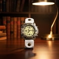 thumbnail image 1 of Reloj de pulsera de diseño retro, regalo ideal, correa ancha, decoración para hombres y mujeres, reloj de pulsera versátil y preciso. Blanco, 1 of 8