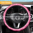 thumbnail image 2 of Diamond Soft Leather Steering Wheel Cover, 15 Inch Bling Elastic Steering Wheel Protector with Sparkly Crystal Rhinestones, Auto Accessories Universal for SUV, Truck, Van, Car (Pink), 2 of 10