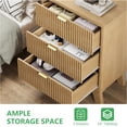 thumbnail image 4 of FANRAL Fluted 3 Drawer Nightstand,Modern Bedside Table with Anti-Tip Safety Design,Wood End Table for Bedroom Living Room,Natural Oak Night Stand, 4 of 7