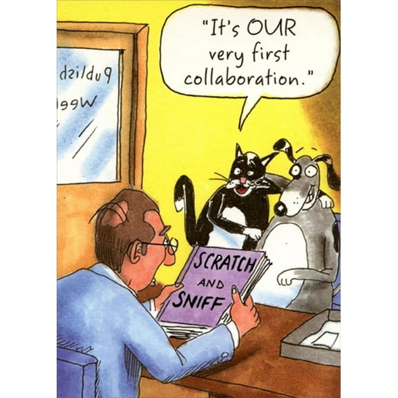 Designer Greetings Our Very First Collaboration Cat and Dog Funny / Humorous Friendship Card