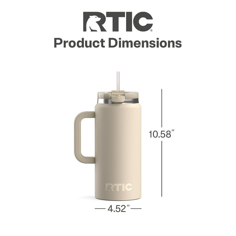 RTIC 64 oz Ceramic Lined Insulated Road Trip Tumbler, Leak