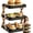 Black, variant on Multi-Layer Dish & Prep Tray Storage Rack, Multifunctional Foldable Vertical Plate Organizer for Cabinet, Vegetable Plate Display Rack Organizer Dish, Compact and Easy to Store When Folded