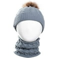 thumbnail image 6 of GRNSHTS 2PCS Toddler Baby Knit Hat Scarf Winter Warm Beanie Cap with Circle Loop Scarf Neck Warmer (Grey), 6 of 9