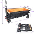 thumbnail image 7 of EUROCO 53" Larger Wagon Cart, Foldable Beach Wagon with Handle, All Terrain Folding Garden Wagon for Sand, Collapsible Utility Wagon for Kids for Outdoor Garden and Beach,Black+Orange, 7 of 7