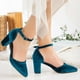 thumbnail image 4 of Gisele - Tacones altos de terciopelo azul verdoso turquesa 7.5, 4 of 6