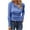Blue, variant on Fesfesfes Women Sweatshirt Casual Solid Color Buttons Tops Long Sleeve Lace Splicing Blouse T-shirt Tops